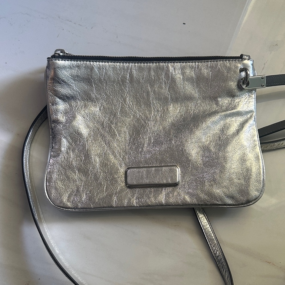 Marc By Marc Jacobs Metallic Silver Wristlet
